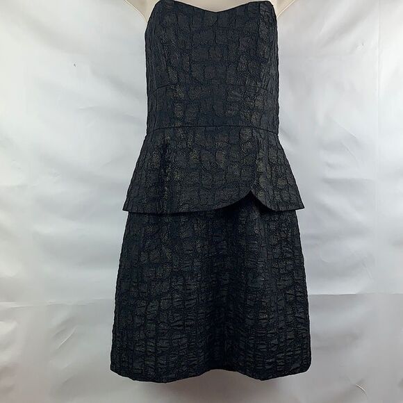 Laundry by Shelli Segal black event dress peplum EUC size 8 - Picture 1 of 14